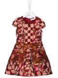 studded floral jacquard dress