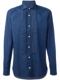 ribbed panel denim shirt