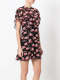 flamingo print sheer dress