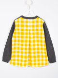 contrast checked panel cardigan