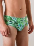printed swim trunks
