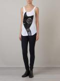 cat embroidered tank top