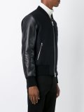 contrast zipped bomber jacket