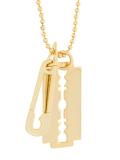 razor blade and safety pin necklace