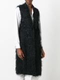 glitter effect midi gilet