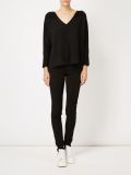 ribbed shoulders knitted blouse