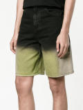 shaded denim shorts