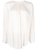 shirred peasant blouse
