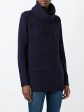 contrast knitting roll neck jumper