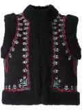 embroidered floral panel gilet