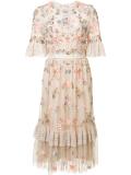 floral embellishment sheer dress