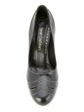 panel chunky heel pumps