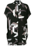 geometric print shirt dress