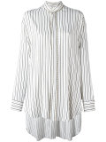elongated back striped shirt