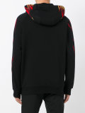 embroidered sleeve zip hoodie 