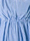 striped draped mid dress