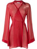sheer panel dress