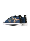 bird patches denim sneakers
