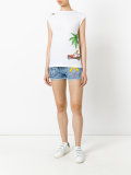 doddle print denim shorts