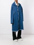 long zipped denim coat