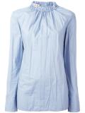 ruffle collar poplin top