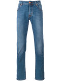 contrast pocket jeans