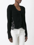 layered sheer sides cardigan