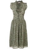 sleeveless frill leaf dress
