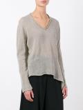 V-neck knitted blouse