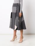 square pattern wrap skirt