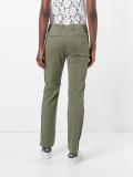 'look' patch slim-fit trousers