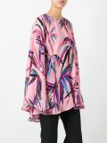 leafs print shift blouse