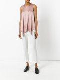 flared metallic blouse