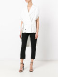 high-low sleeveless jacket