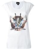 microphone print T-shirt