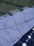checked raw edge scarf