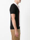 stripe open collar polo