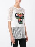 fishnet toucan embroidered top
