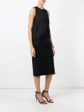 draped wrap shirt dress