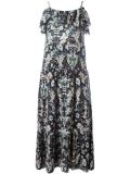 floral print ruffled off shoulder dress