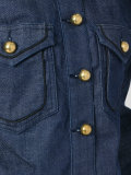 band collar denim jacket