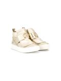 metallic hi-top sneakers