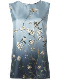 sleeveless floral print blouse
