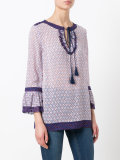 geometric print shift blouse
