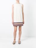 embroidered hem shift dress