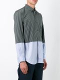 striped panelled shirt