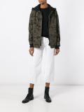 camouflage print hooded jacket