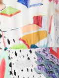 balloon sleeve print dress