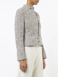 off centre zip tweed jacket 