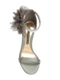 flower appliqué stiletto sandals